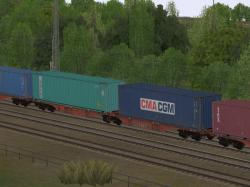 zweiteiliger Containertragwagen Typ Sggmrss 90 Wascosa
