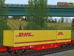Gterwagenset Container - Sattelzugauflieger DHL