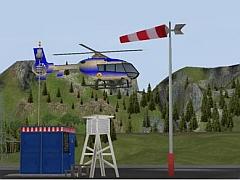 Wartungshalle und Landeplatz fr Helikopter