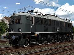 Baureihe E18 - elektrische Schnellzuglokomotive E18-03 - Ausfhrung der Deutschen Reichsbahn-Gesellschaft (DRG) | mit groer Frontverkleidung in Lack schwarz | steuerbare Fhrerstnde