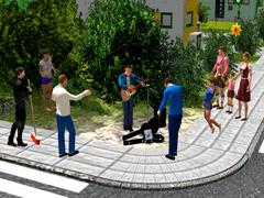 Animierter Strassenmusiker mit Gitarre, Mikro, Box, Gitarrenkoffer und Sound (V15NWS30194 ) Animierter Strassenmusiker mit Gitarre, Mikro, Box, Gitarrenkoffer und Sound (V15NWS30194 )