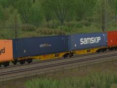 Zweiteiliger Containertragwagen Typ Sggmrss CLIP