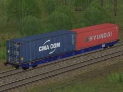 Vierachsiger Containertragwagen Typ Sggnss Duisport Agency Polska