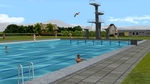 Freibad mit Sprungturm, Schwim