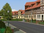 Großes Fachwerk-Häuser-Set mit Zubehör