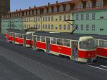 Tatra-Straßenbahn T4D + B4D Rot-Beige mit Tausch...